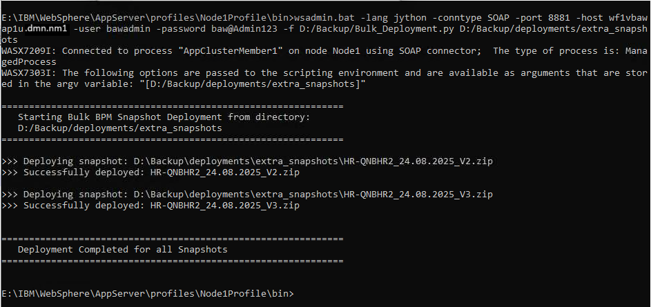 Example Output of Command Prompt